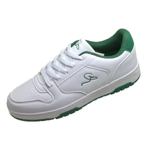 Classic White Sneaker with Green Accents