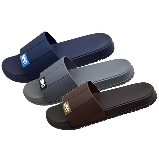 Men’s Dark Blue Slide Sandals with Cushioned Sole