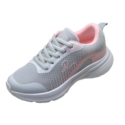 Girls' Gray Mesh Sneakers