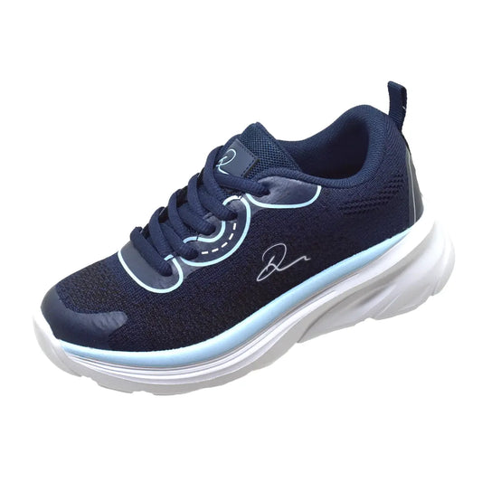 Girls' Navy & White Sporty Sneakers