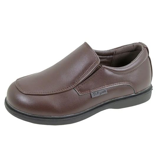 Kids Brown Slip-On School Shoes