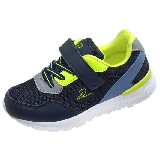 Kids' Navy & Lime Green Sporty Sneakers