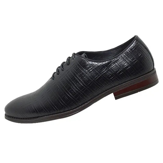 Polished Black Lace-Up Dress Shoes