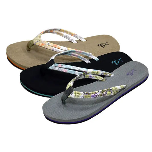 Women's Flip-Flops in Beige, Black, and Gray